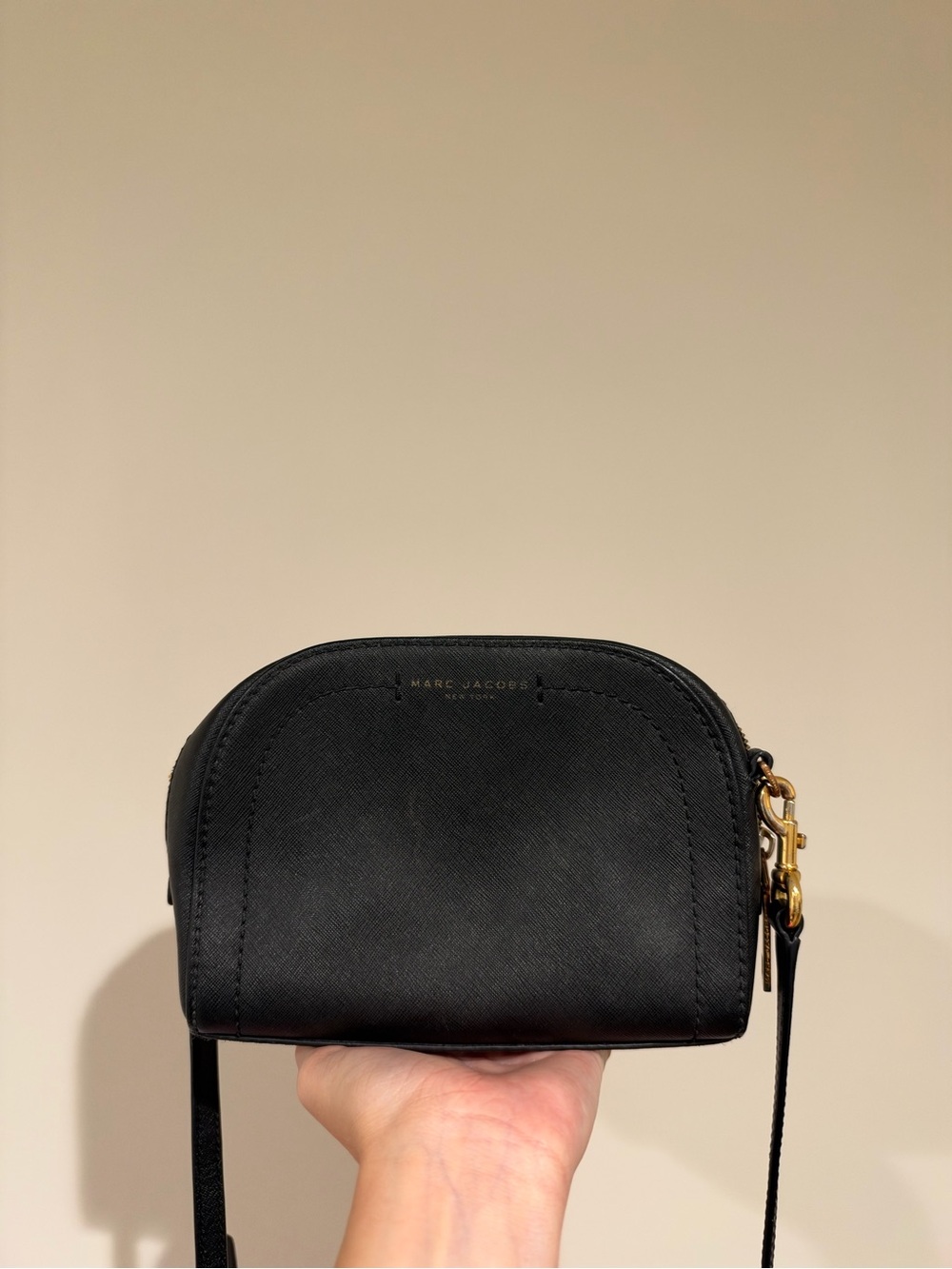 Marc Jacobs Black Saffiano Crossbody Mini Camera Bag